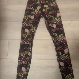 Lululemon Floral Leggings - Black and Pink